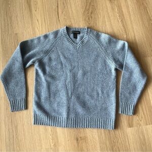 ** Giasone Blue Vneck Sweater Medium M Lambs Wool Long Sleeve Medium